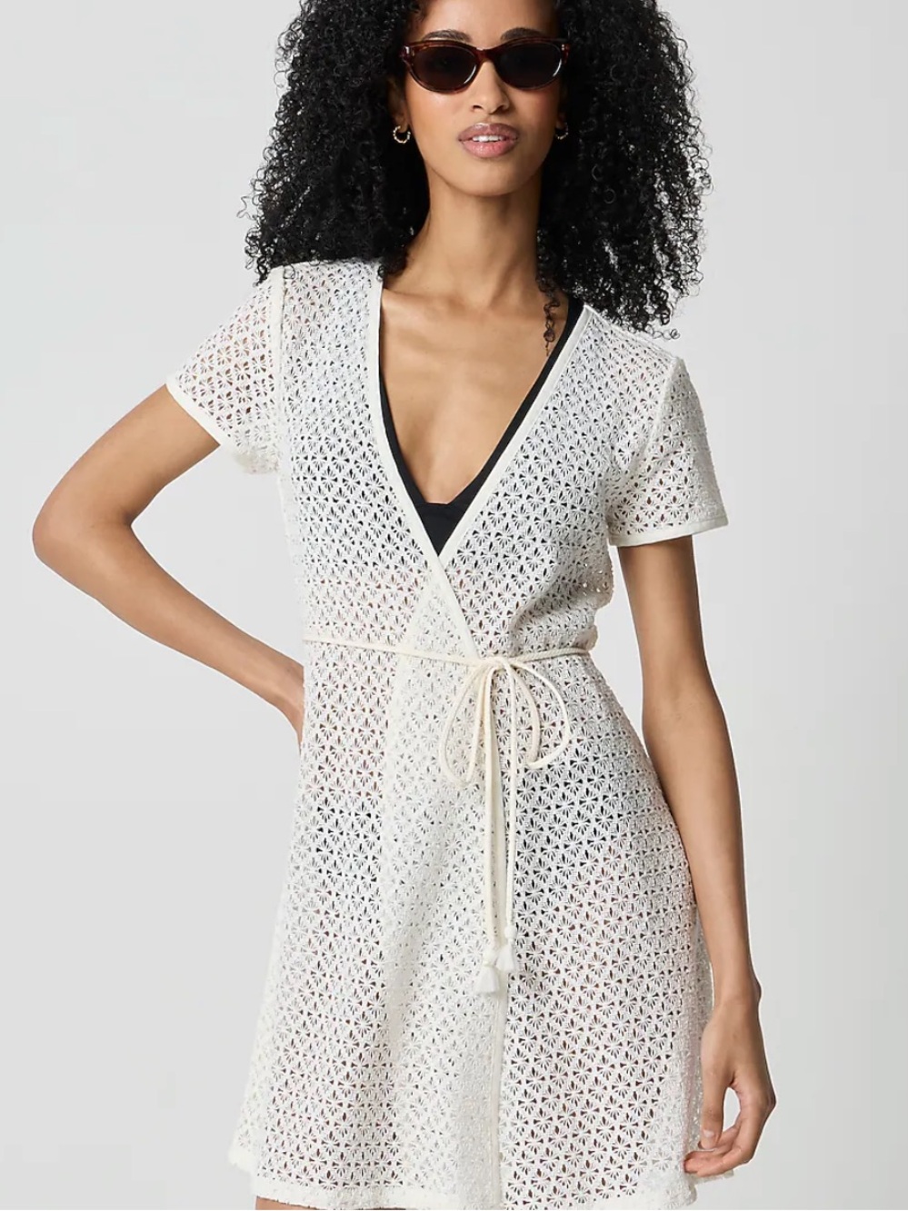 NWT J Crew Factory Crochet Cream Coverup S